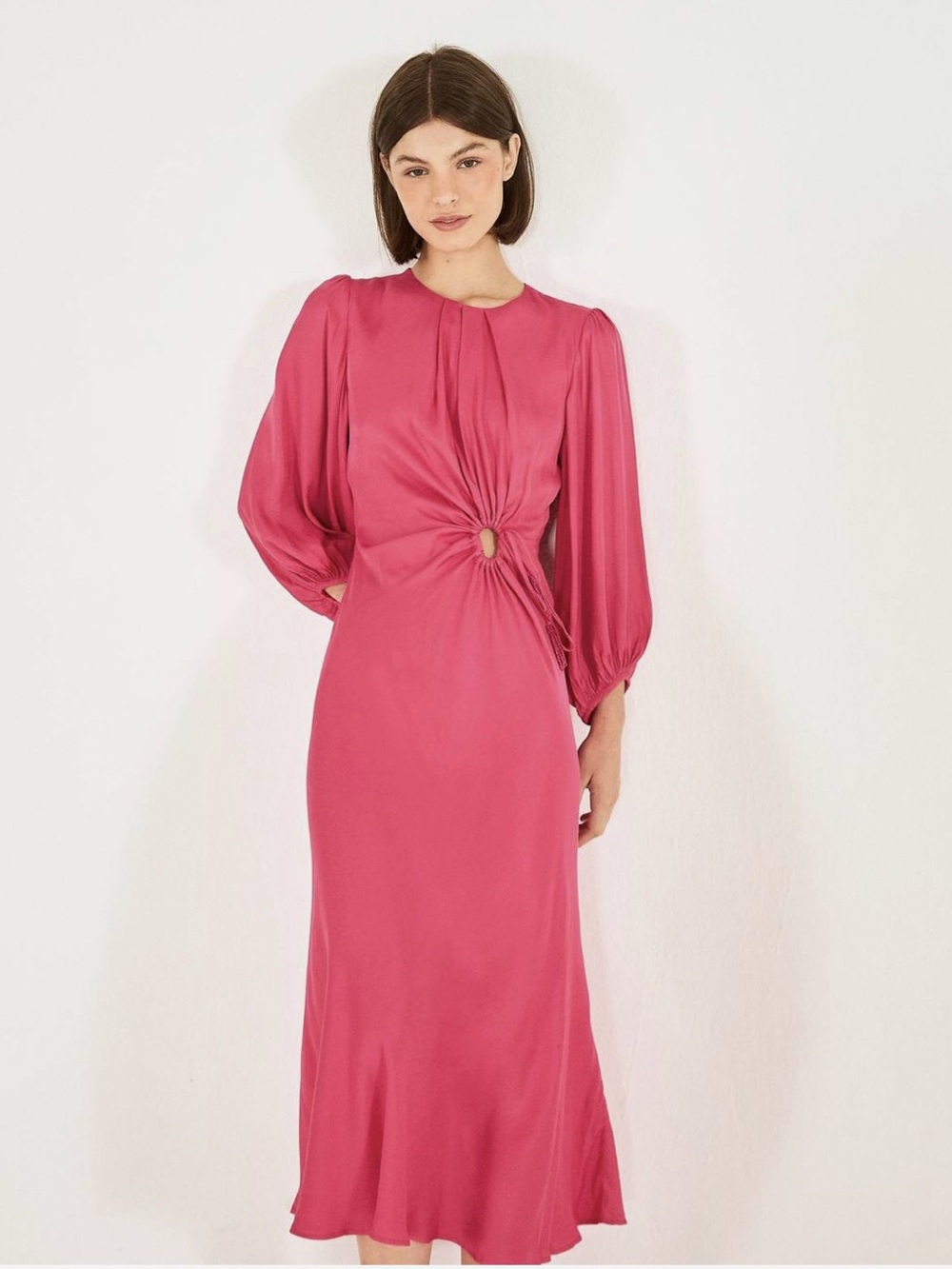 FARM RIO Pink Front Circle Cut Out Midi
Dress
